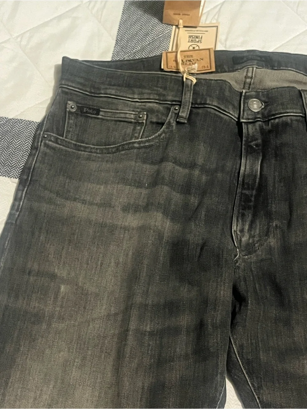 Polo by Ralph Lauren Men's Washed Black Straight Jeans